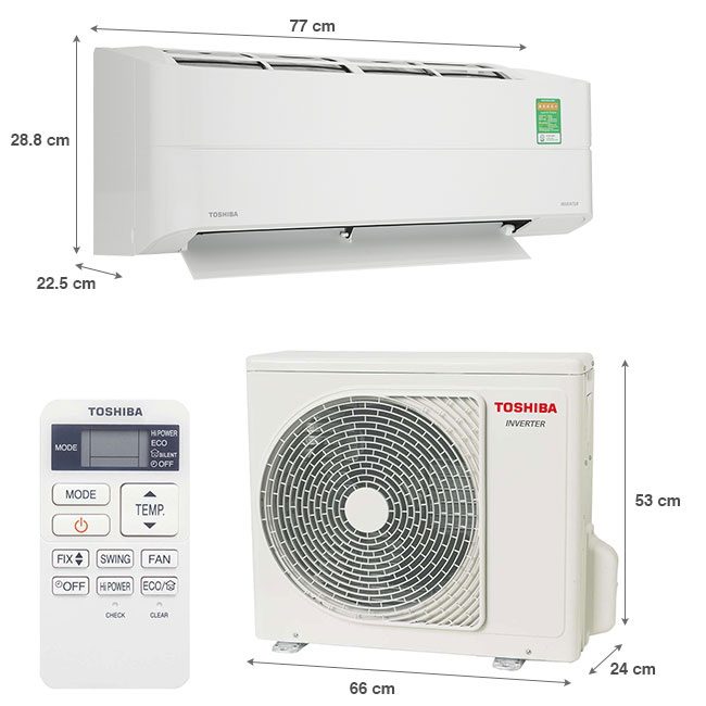 Máy lạnh Toshiba Inverter 1.5 HP RAS-H13Z1KCVG-V - Nhập khẩu nguyên chiếc từ Thái Lan